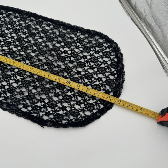 Vintage Lace Table Runners Black & Cream Pink Set Cottagecore Veil Bridal - Picture 12 of 12